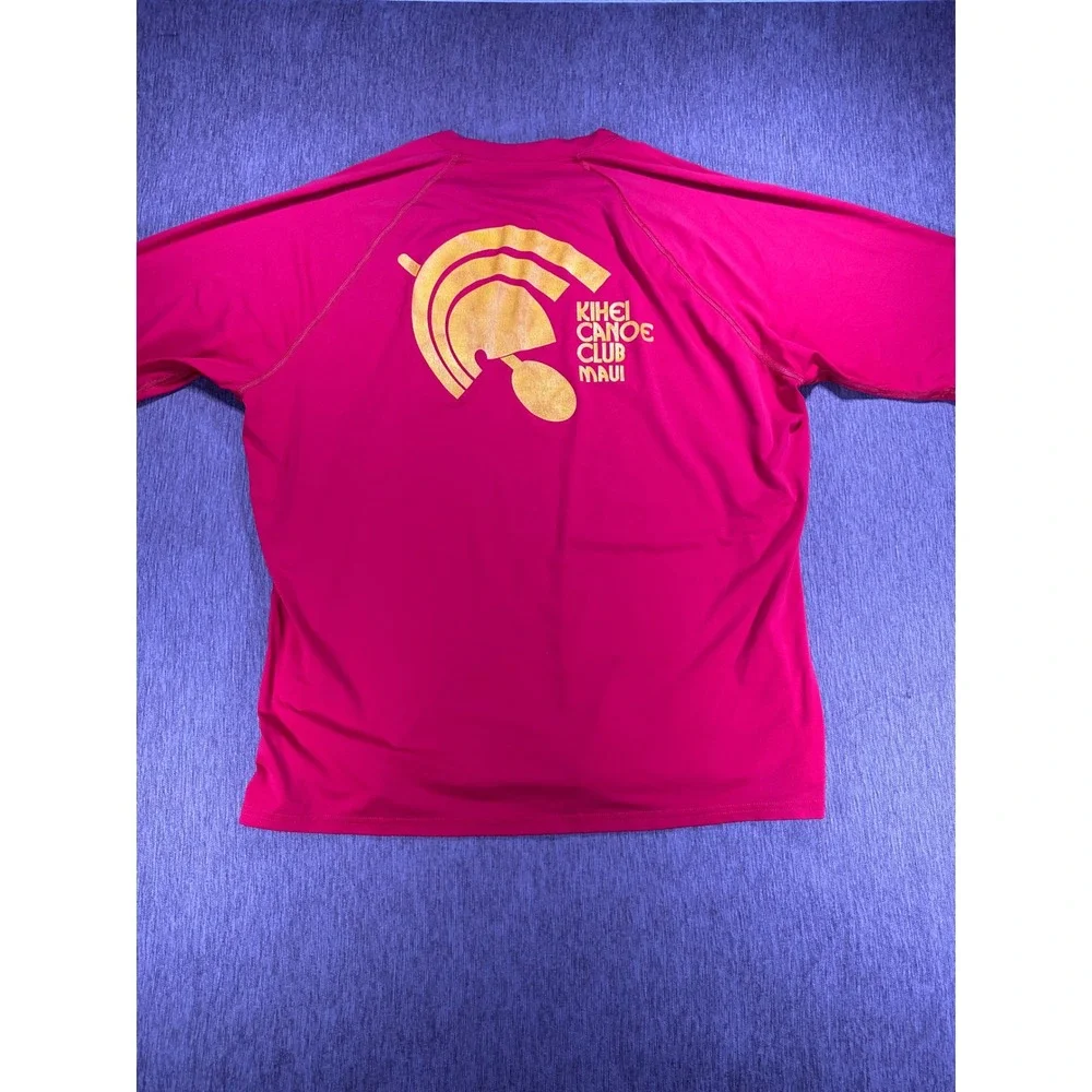 Xcel Kihei Canoe Club Maui Paddle Shirt Mens XL Red Short Sleeve Rash Guard UV